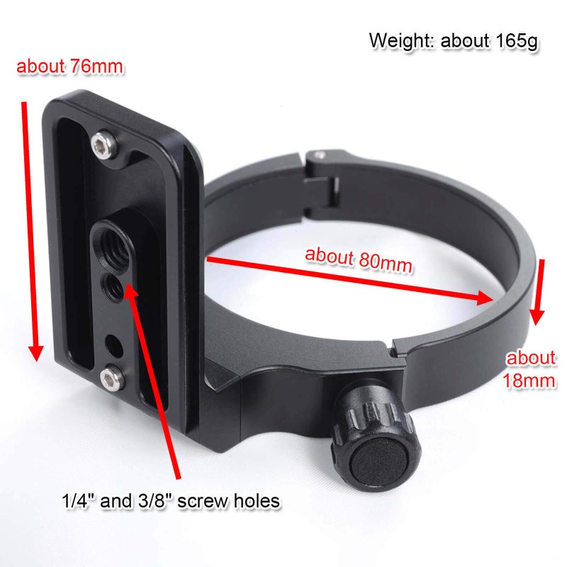iShoot Tripod Mount Ring for Canon EF 28-300mm f/3.5-5.6L is USM, Lens Collar Support for Canon EF 70-300mm f/4-5.6L is USM CNC, CNC Machined, Aviation Aluminum, Bottom is Camera Quick Release Plate - Image 4